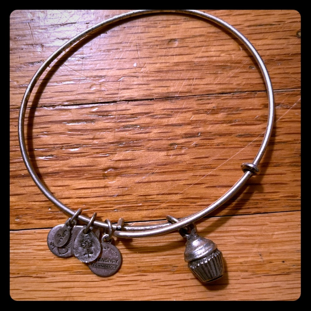 Alex and Ani Cupcake silver charm bangle